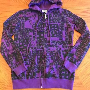 Famous Stars & Straps Purple Black Hoodie EUC XS